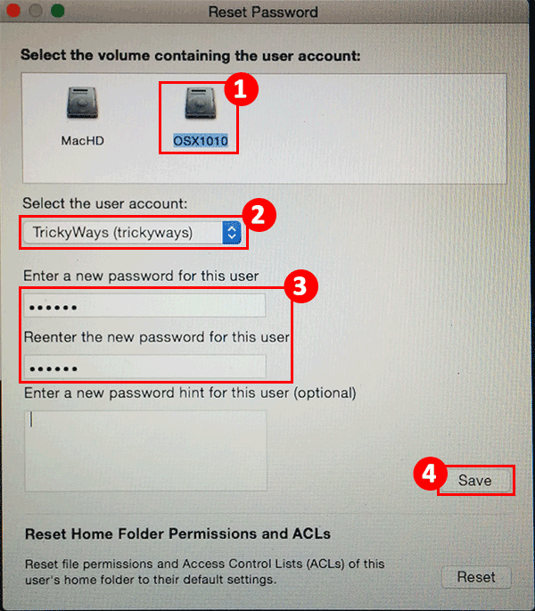 Mac password recovery